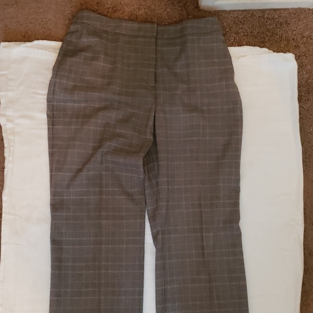 Gray Plaid Dress Jeans